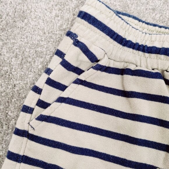 Zara Boy's Cotton Terry Striped Shorts in Tan Blue Size 7 Years Old - Picture 4 of 8